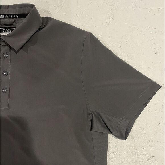 Adidas Golf Polo Gray Short Sleeve Athletic Golf Shirt Mens Sz Large Performance - Picture 5 of 11